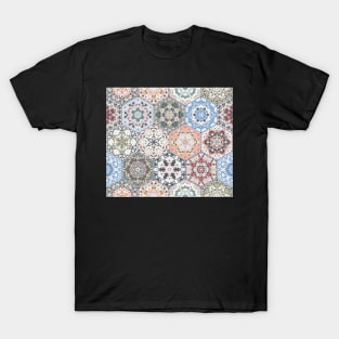 Hexagonal Oriental and ethnic motifs in patterns. T-Shirt